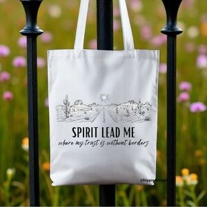 White Tote Bag with Inspirational Christian Quote
